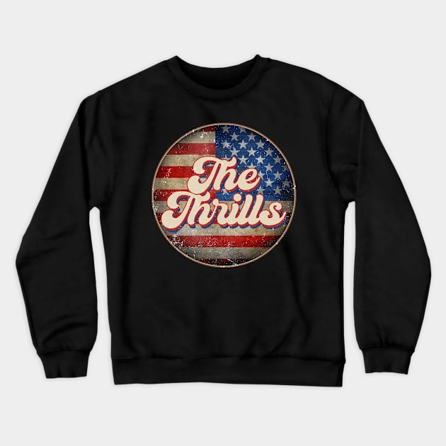 American Flag Personalized Thrills Proud Name Birthday Crewneck Sweatshirt by BilodeauBlue